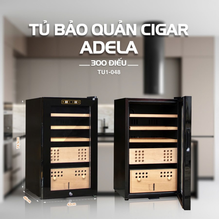 Tủ Bảo Quản Cigar Adela 300 Điếu Máy Nén