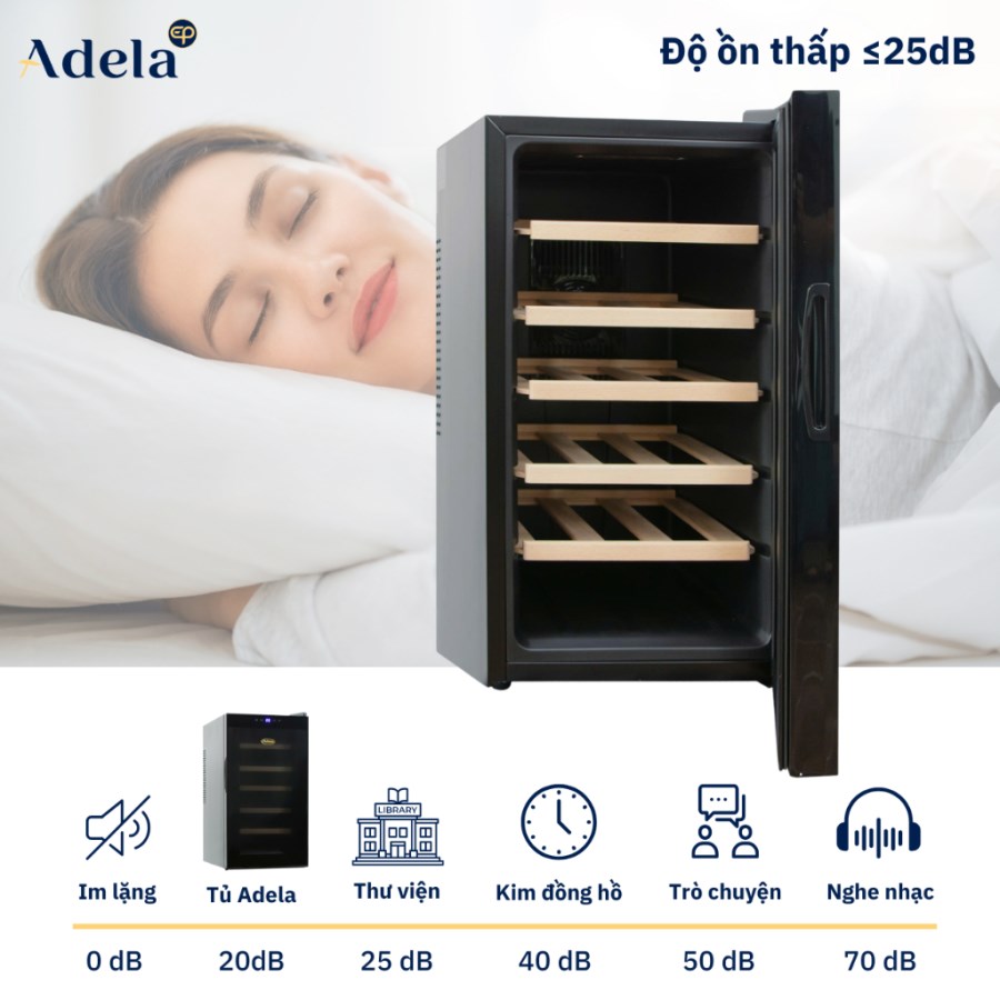 Tủ Rượu Vang Adela 18 Chai Chip BCW-50A