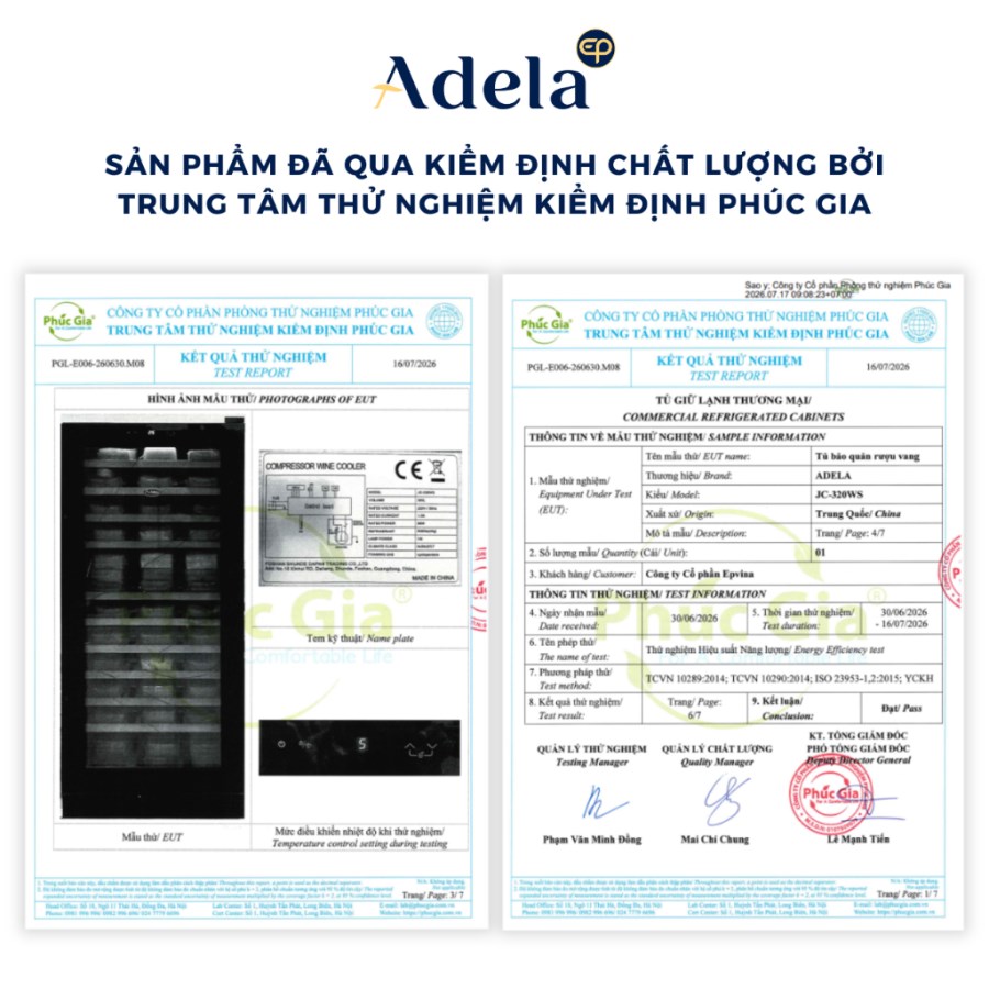 Tủ Rượu Vang ADELA 133 Chai Máy Nén JC-320WS