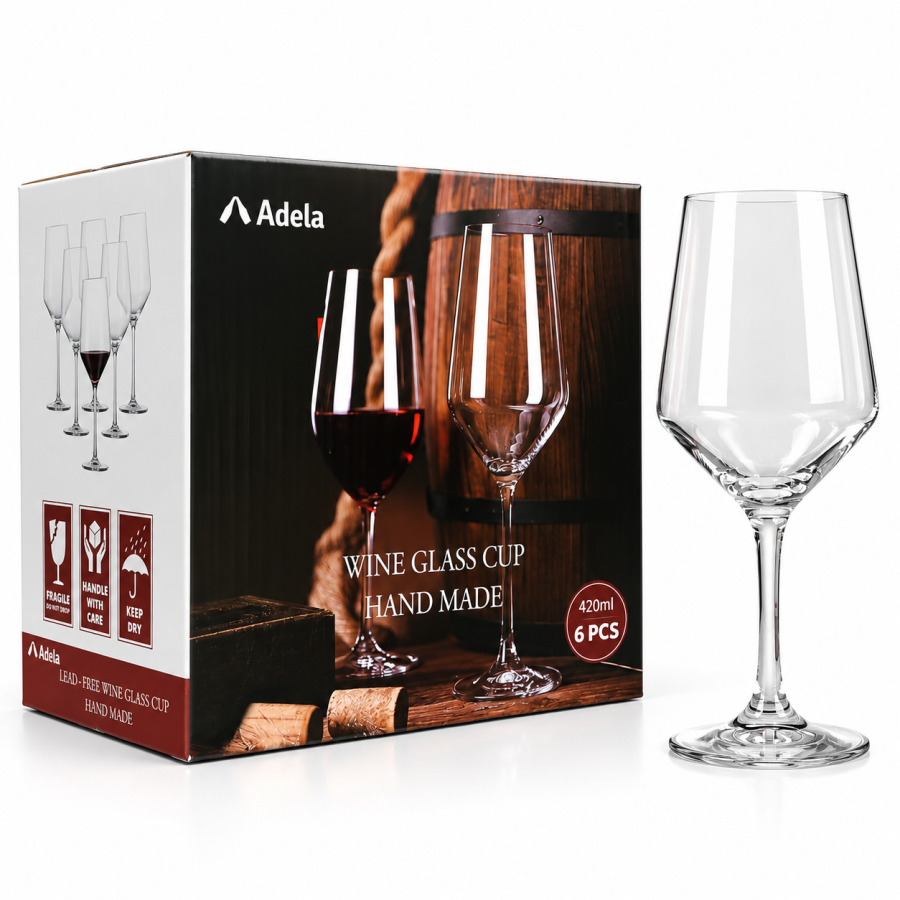 Ly Rượu Vang Thủy Tinh Adela 420ml