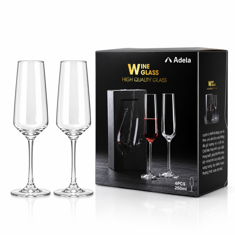 Ly Champagne Thủy Tinh Adela 250ml