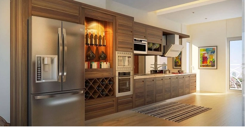 Tủ đựng rượu phòng bếp có nhiều thiết kế khác nhau